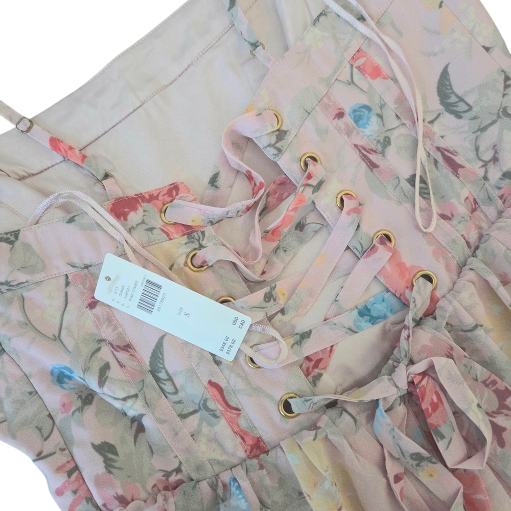 Anthropologie BHLDN Sleeveless Corset Floral Tiered Ruffled Maxi Dress - Picture 6 of 8